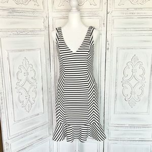 BEBE Black/White Striped Dress